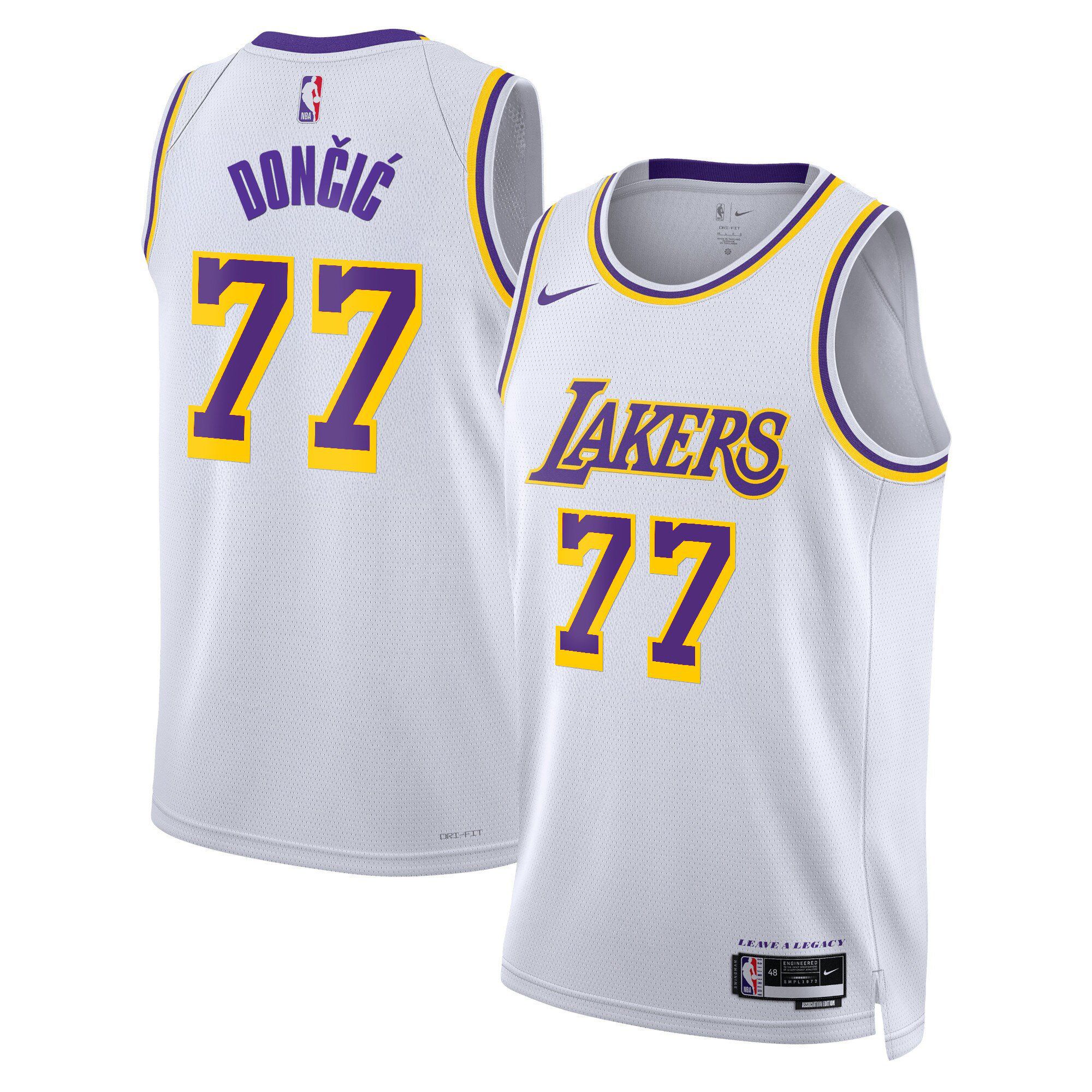 Men Los Angeles Lakers #77 Doncic White 2025 Nike Swingman NBA Jersey